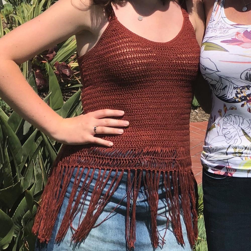 Boho Knit Tanktop, Cloud Chaser, Size M